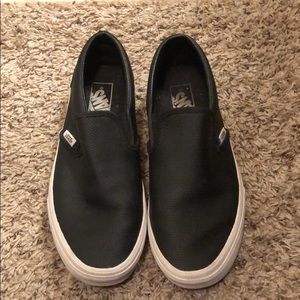 Black Leather Vans